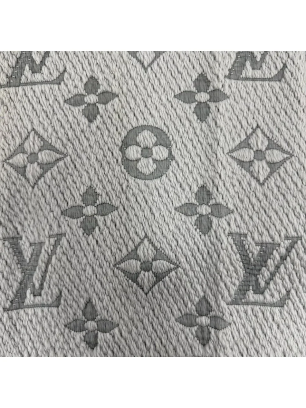 Louis Vuitton Echarpe Logo Mania Wool Silk Gripe Loulou Fringe Scarf